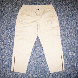 Coldwater Creek Khaki Natural Fit Pants with leg zippers Size 12